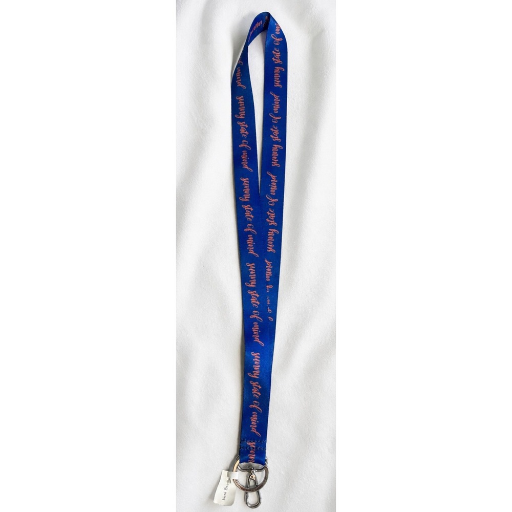 Vera Bradley 36" Lanyard Wide Blue Ribbon NWT Lobster Clasp & Keyring MSRP $20